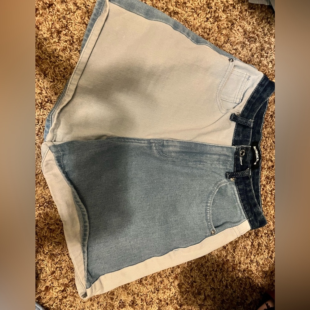 Two-Tone Denim Women Shorts
